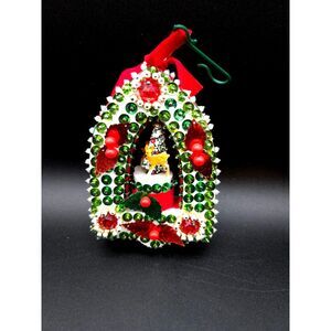 Vintage LeeWards Woodland Fantasy Deer Christmas Tree Bead Sequin Ornament